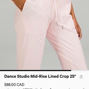 Lululemon dance studio crop lined